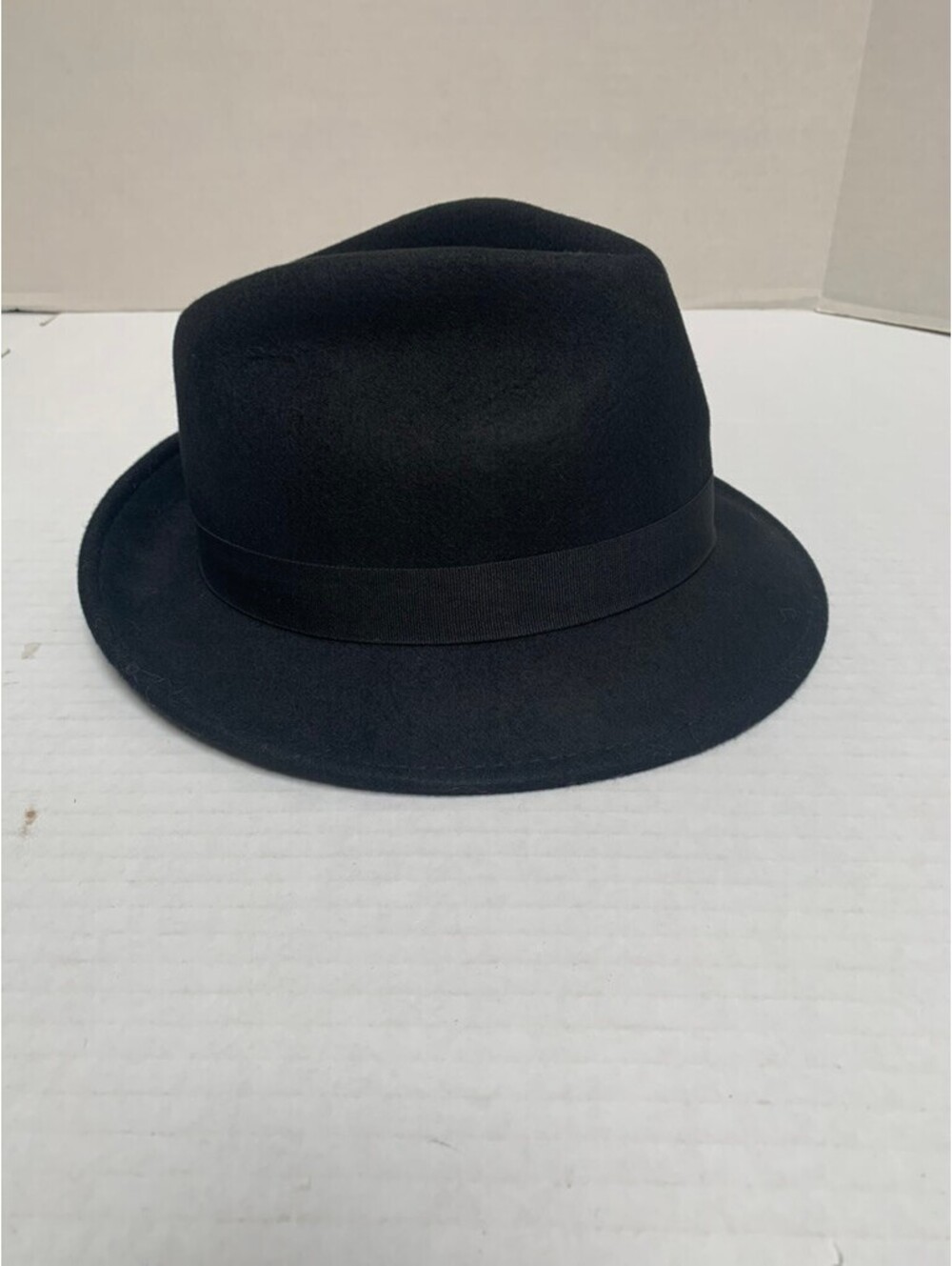Scala Classico Black Wool Felt Fedora Hat SIze Medium 7"